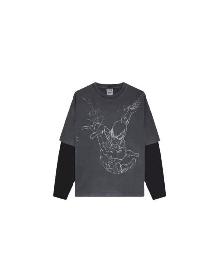 Camiseta homem-aranha manga comprida estampa dupla