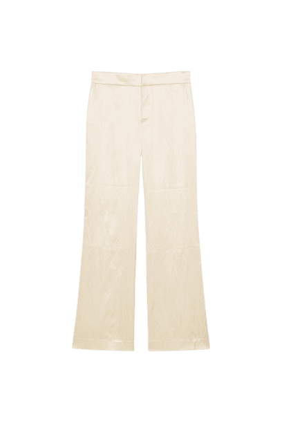CALÇA ACETINADA COM CONTRASTE