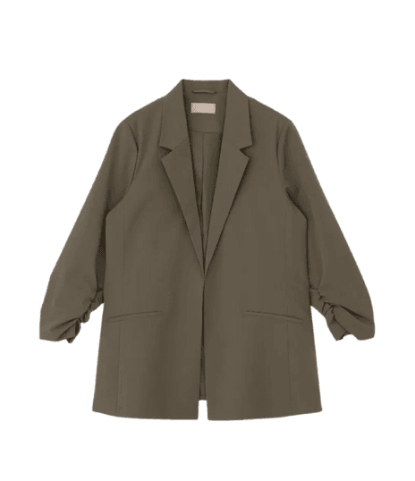 Blazer Alongado em Crepe Manga Puxadinha Curve & Plus Size