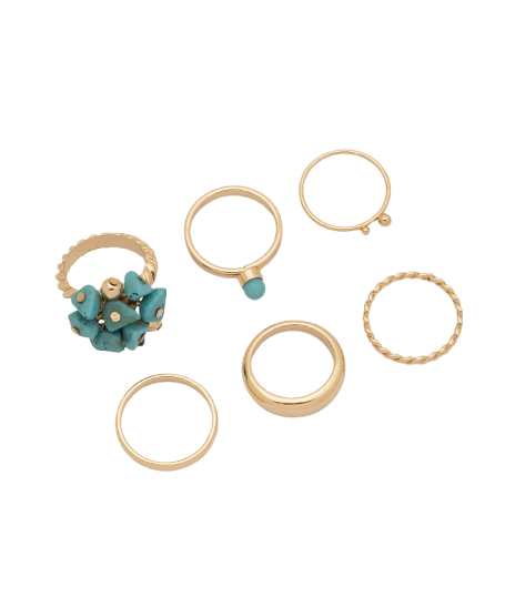 Kit 06 Anéis Delicados com Modelagens Variadas