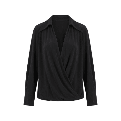 Camisa Jersey Punhos Transpassada