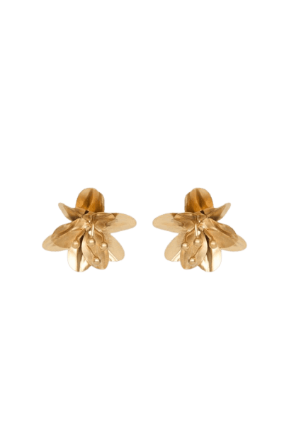 Brinco Dourado Maxi Flor Lírio