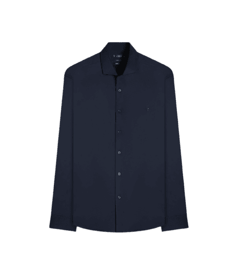Camisa Cetim Slim New Italian Dark Navy