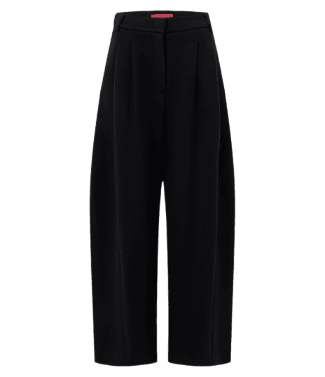 Calça Barrel em Moletom Estruturado Sem Felpa com Pregas Frontais