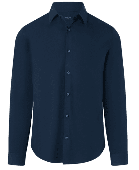 Camisa Slim em Fibra de Bambu Azul Marinho