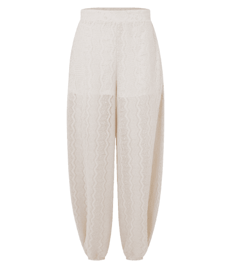 Calça Aladim em Malha Texturizada com Elástico na Cintura