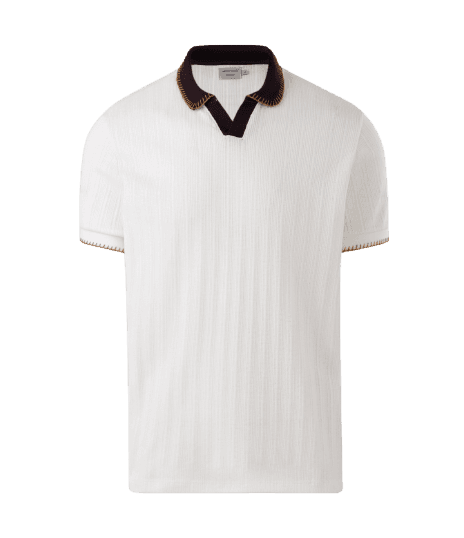 Polo Texturizada com Bordado Off White