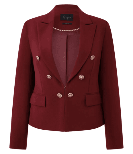 Blazer Slim Alfaiatado com Botões Diferenciados Bordô