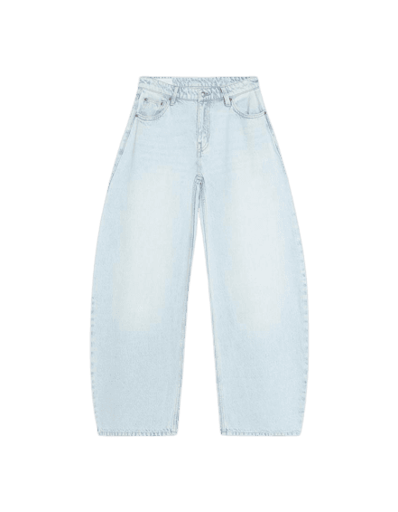 Jeans barrel de cintura alta