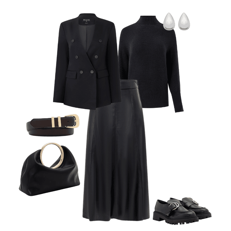 Elegância Atemporal: Look Preto Sofisticado com Toque Moderno