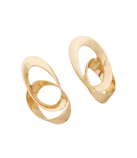 Brinco Orgânico Duplo Vazado Light Gold
