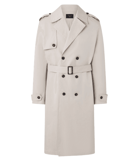 Casaco Trench Coat Alongado com Cinto Alfaiatado