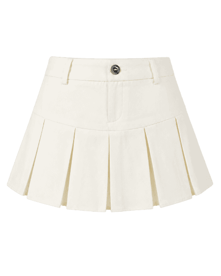 Saia Plissada Com Shorts Girl Boss Planet Girls Branco