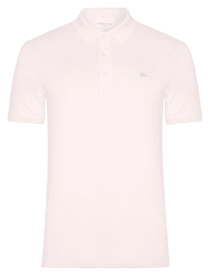 Polo Masculina Slim Fit Mini Piquet Stretch Rosa Lacoste